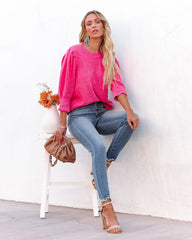 Carter Puff Sleeve Knit Top - Pink Ins Street