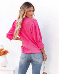 Carter Puff Sleeve Knit Top - Pink Ins Street