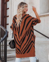 Cayla Pocketed Zebra Duster Cardigan - FINAL SALE Ins Street