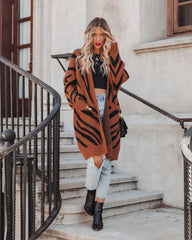 Cayla Pocketed Zebra Duster Cardigan - FINAL SALE Ins Street