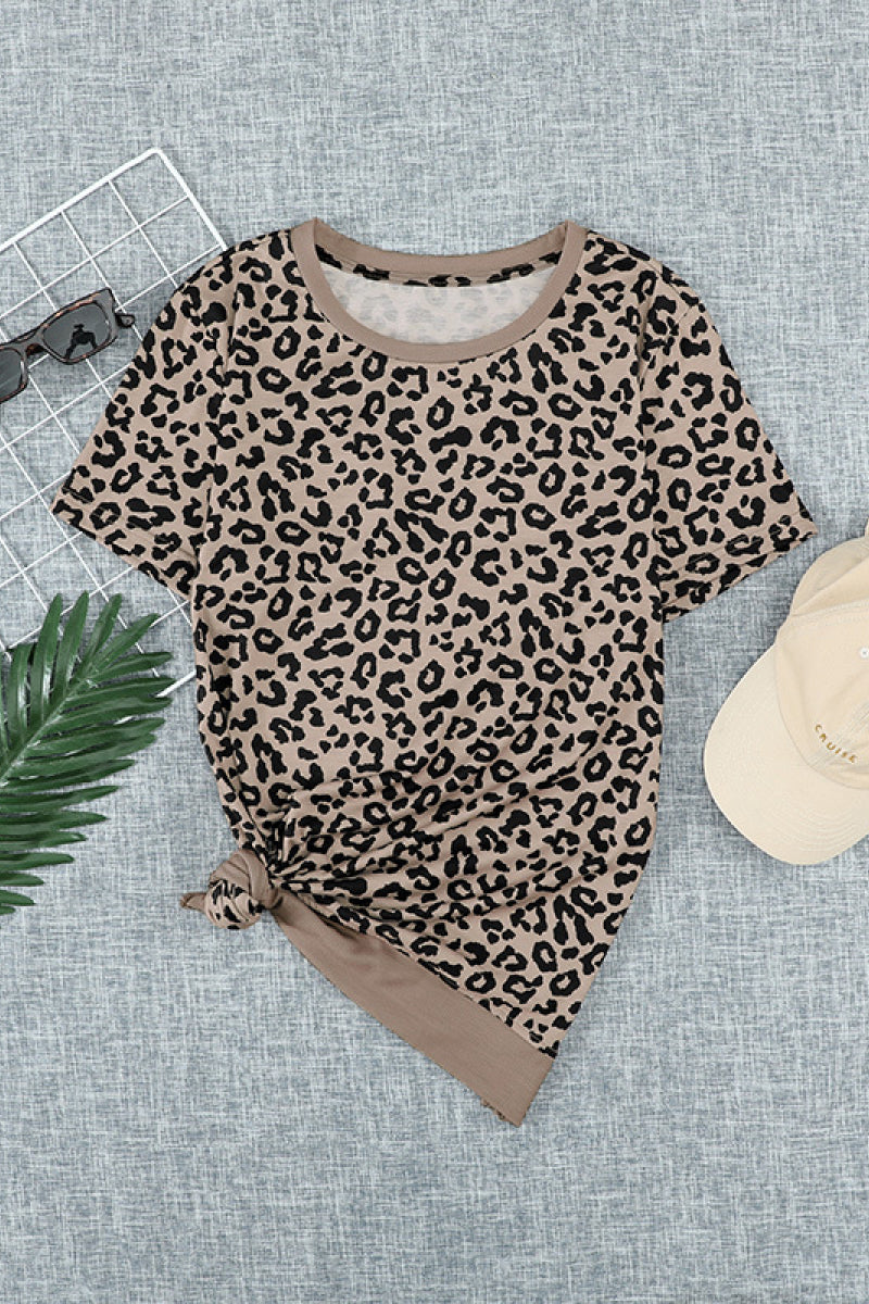 Leopard Print Short Sleeve Tee Ins Street