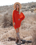 Cecelia Asymmetrical Knit Sweater Dress - Red Orange - FINAL SALE Ins Street