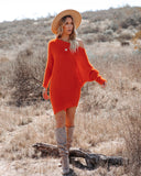 Cecelia Asymmetrical Knit Sweater Dress - Red Orange - FINAL SALE Ins Street