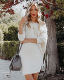 Cecelia Asymmetrical Knit Sweater Dress - Buttercream - FINAL SALE Ins Street