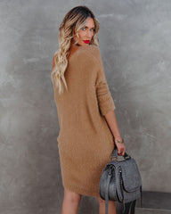 Cecelia Asymmetrical Knit Sweater Dress - Camel - FINAL SALE Ins Street