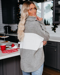 Cedar Turtleneck Colorblock Sweater - Heather Grey Ins Street