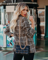 Celina Pocketed Plaid Blazer Ins Street