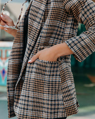 Celina Pocketed Plaid Blazer Ins Street