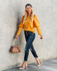 Centerpiece Satin Statement Blouse - Gold Ins Street