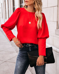 Centerpiece Satin Statement Blouse - Red Ins Street