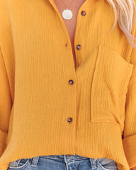 Chadley Cotton Button Down Top - Mustard Ins Street