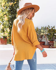 Chadley Cotton Button Down Top - Mustard Ins Street