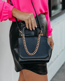 Chantelle Embossed Crossbody Chain Handbag - Black Ins Street
