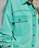 Charleigh Cotton Blend Pocketed Shacket - Mint Ins Street
