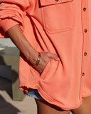 Charleigh Cotton Blend Pocketed Shacket - Orange Ins Street