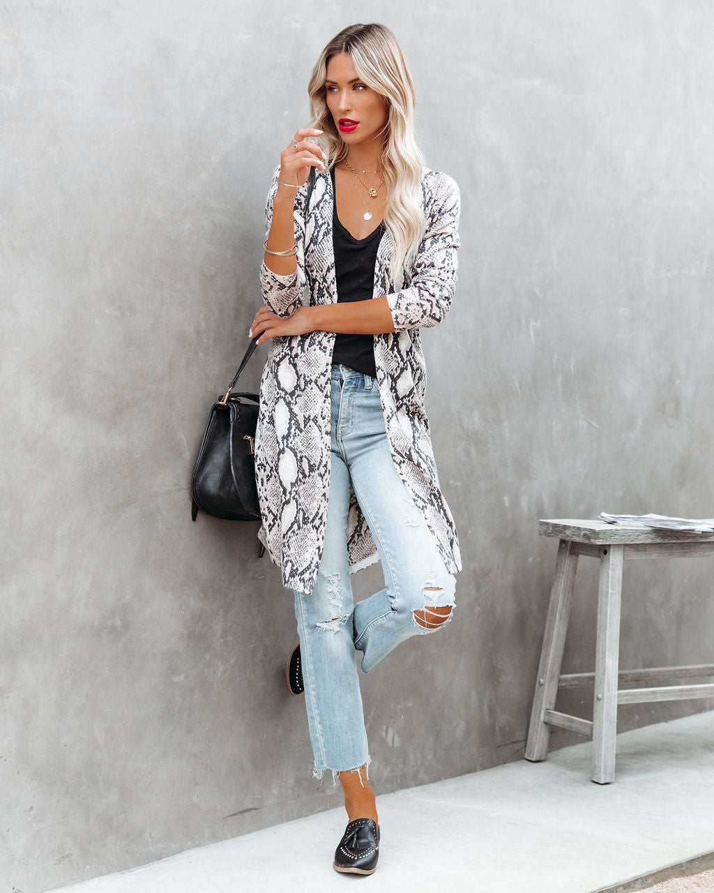 Charmer Snake Print Cardigan - FINAL SALE Ins Street