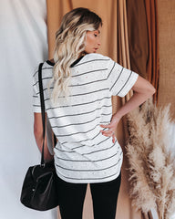 Chase Linen Blend Striped Distressed Tee Ins Street