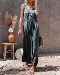 Choose Wisely Knit Maxi Dress - Olive POL-001