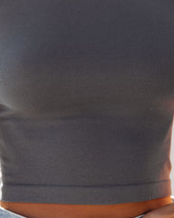 Ciara Seamless Crop Top - New Grey BY T-001