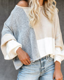 City View Colorblock Balloon Sleeve Sweater - FINAL SALE OLIV-001