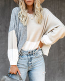 City View Colorblock Balloon Sleeve Sweater - FINAL SALE OLIV-001