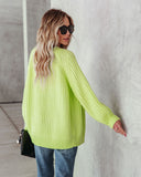 Claudine Knit Cardigan - Lime Green - FINAL SALE DEE-001