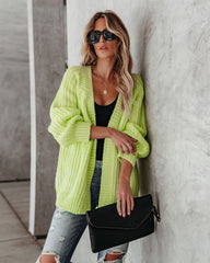 Claudine Knit Cardigan - Lime Green - FINAL SALE DEE-001