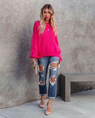 Claus For Celebration Boat Neck Sweater - Hot Pink - FINAL SALE &MER-001