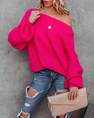 Claus For Celebration Boat Neck Sweater - Hot Pink - FINAL SALE &MER-001