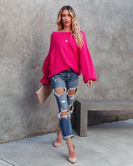 Claus For Celebration Boat Neck Sweater - Hot Pink - FINAL SALE &MER-001