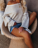 Cold Cozy Nights Relaxed Knit Sweater - Heather Taupe - FINAL SALE POL-001