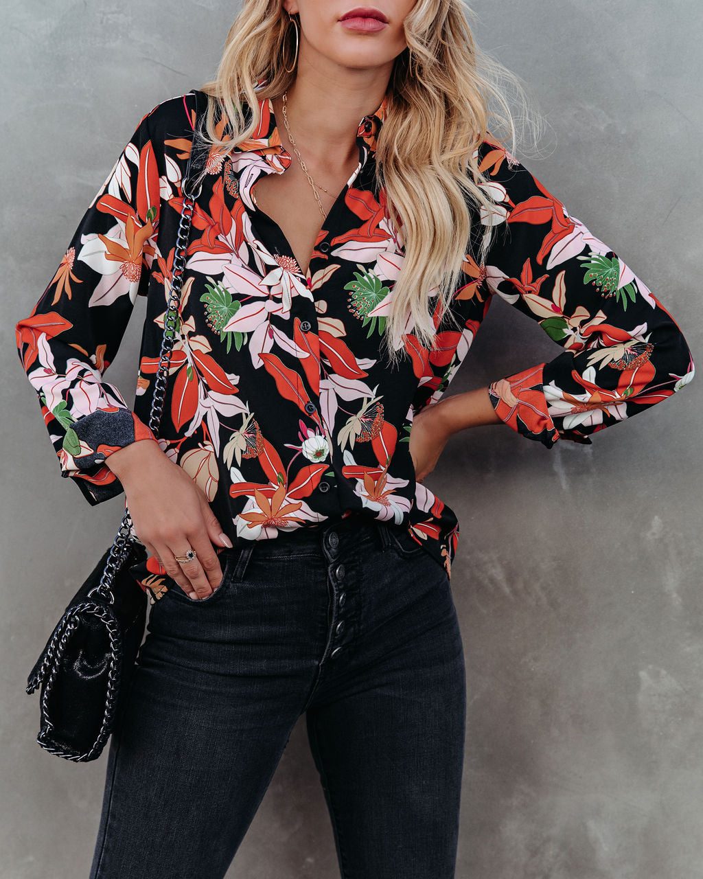 Come On Darling Floral Button Down Blouse - FINAL SALE FATE-001