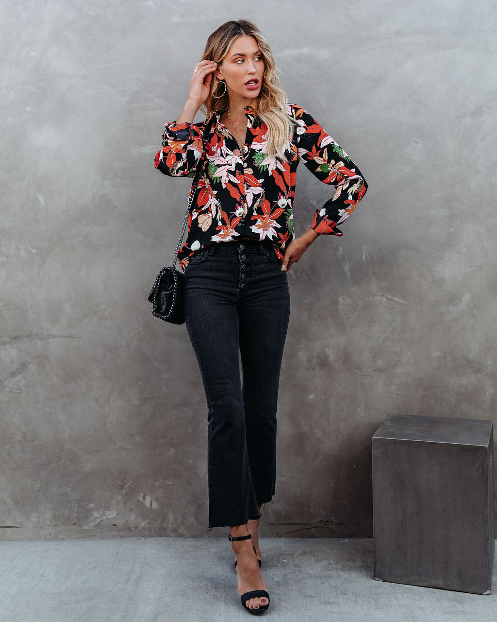 Come On Darling Floral Button Down Blouse - FINAL SALE FATE-001