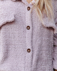 Companion Fuzzy Knit Shacket - Dusty Lilac - FINAL SALE BUCK-001