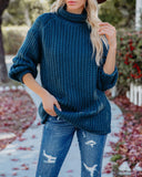 Connie Turtleneck Knit Sweater - Dark Teal - FINAL SALE POL-001