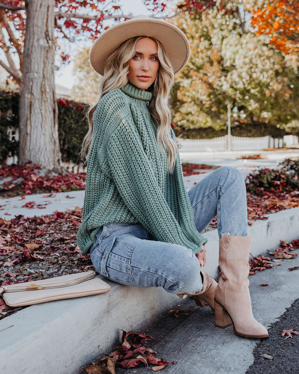 Connie Turtleneck Knit Sweater - Powder Green - FINAL SALE – InsStreet
