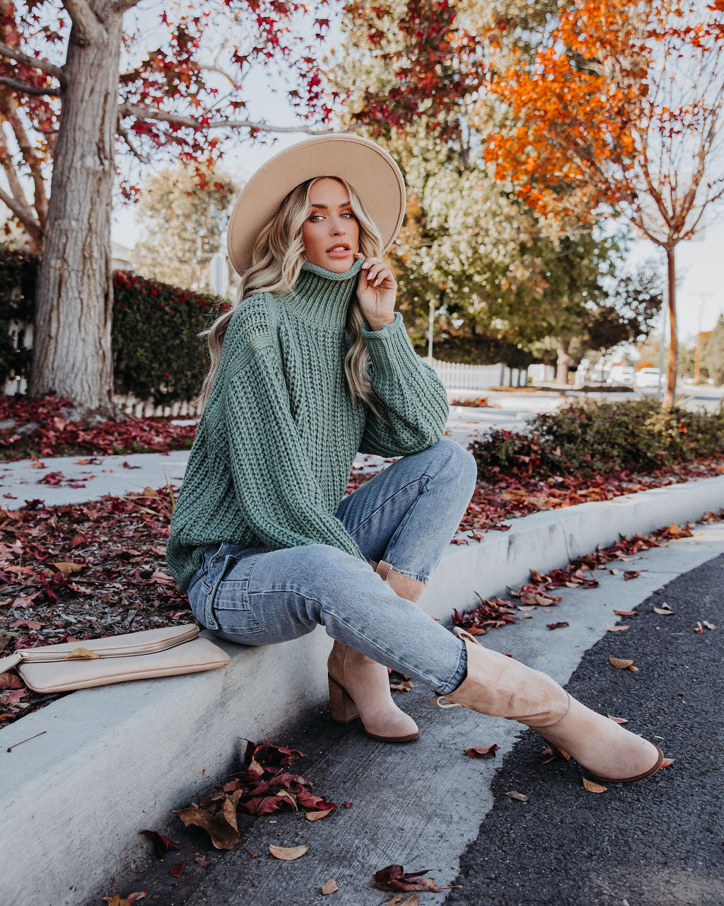 Connie Turtleneck Knit Sweater - Powder Green - FINAL SALE – InsStreet