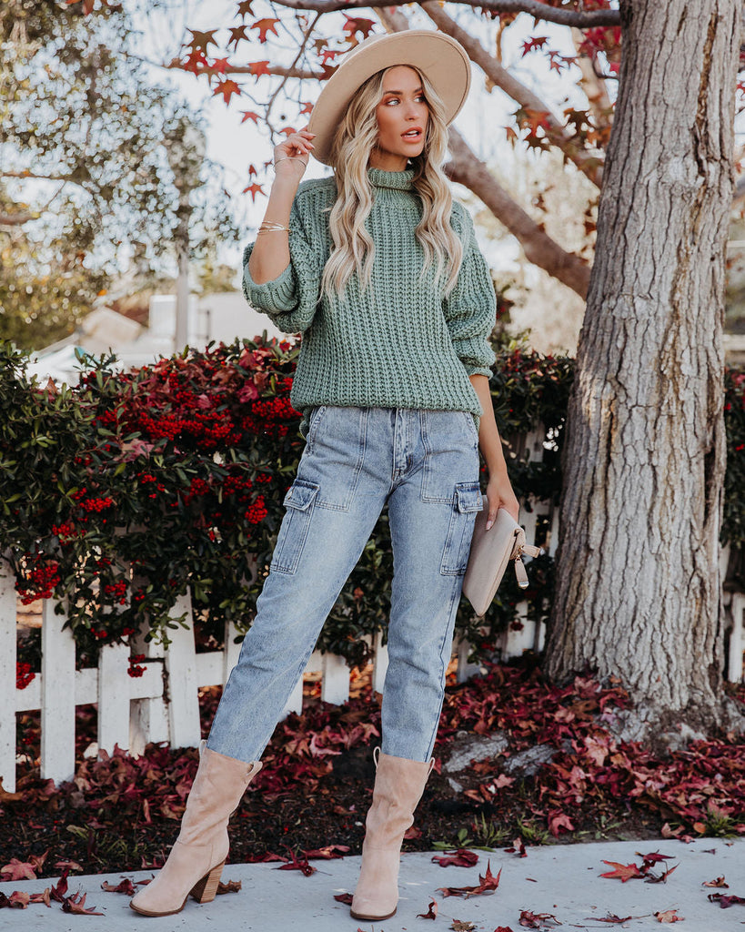 Connie Turtleneck Knit Sweater - Powder Green - FINAL SALE – InsStreet