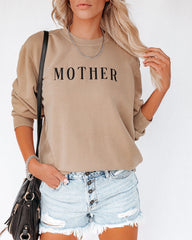 Cotton Blend Embroidered Mother Sweatshirt Lulusimonstudio, LLC.