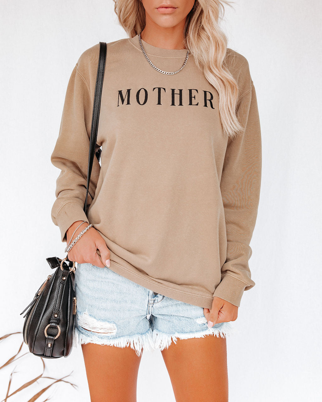 Cotton Blend Embroidered Mother Sweatshirt Lulusimonstudio, LLC.