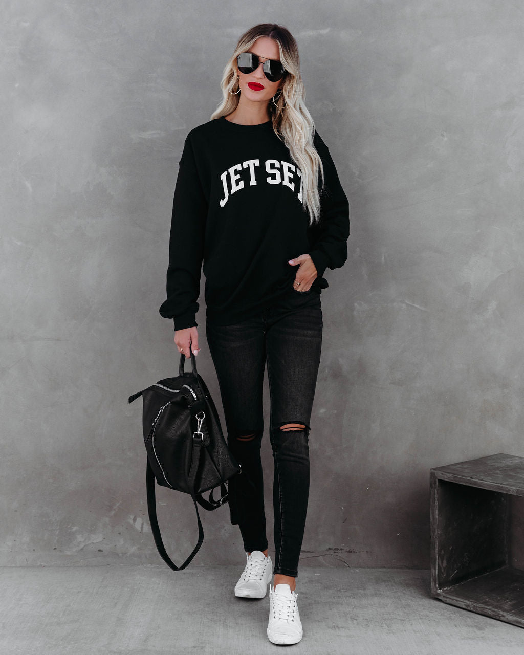 Cotton Blend Jet Set Sweatshirt LULU-001