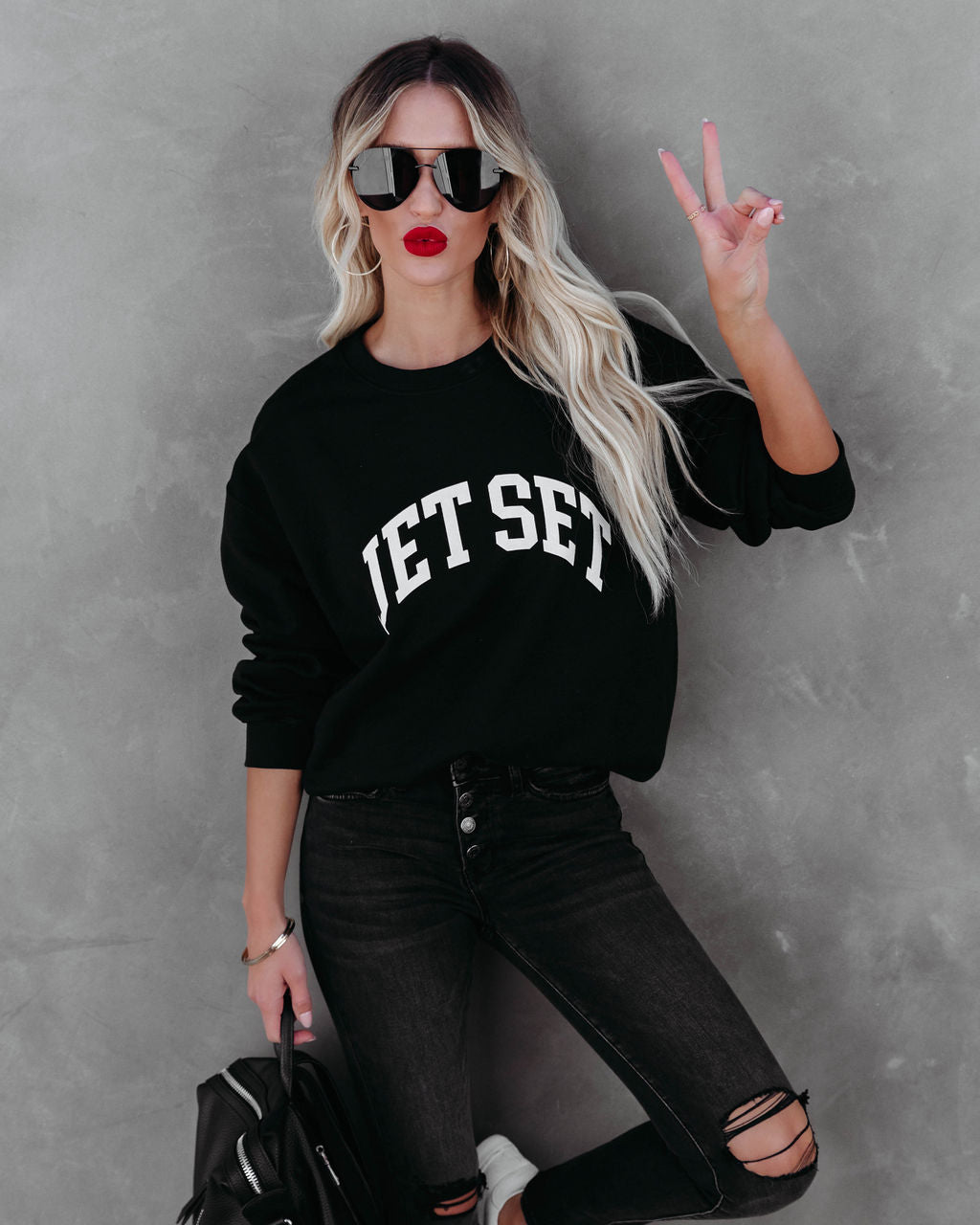 Cotton Blend Jet Set Sweatshirt LULU-001