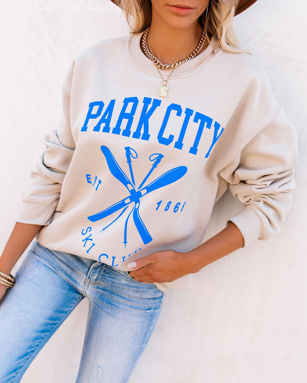 Cotton Blend Park City Ski Club Sweatshirt LULU-001