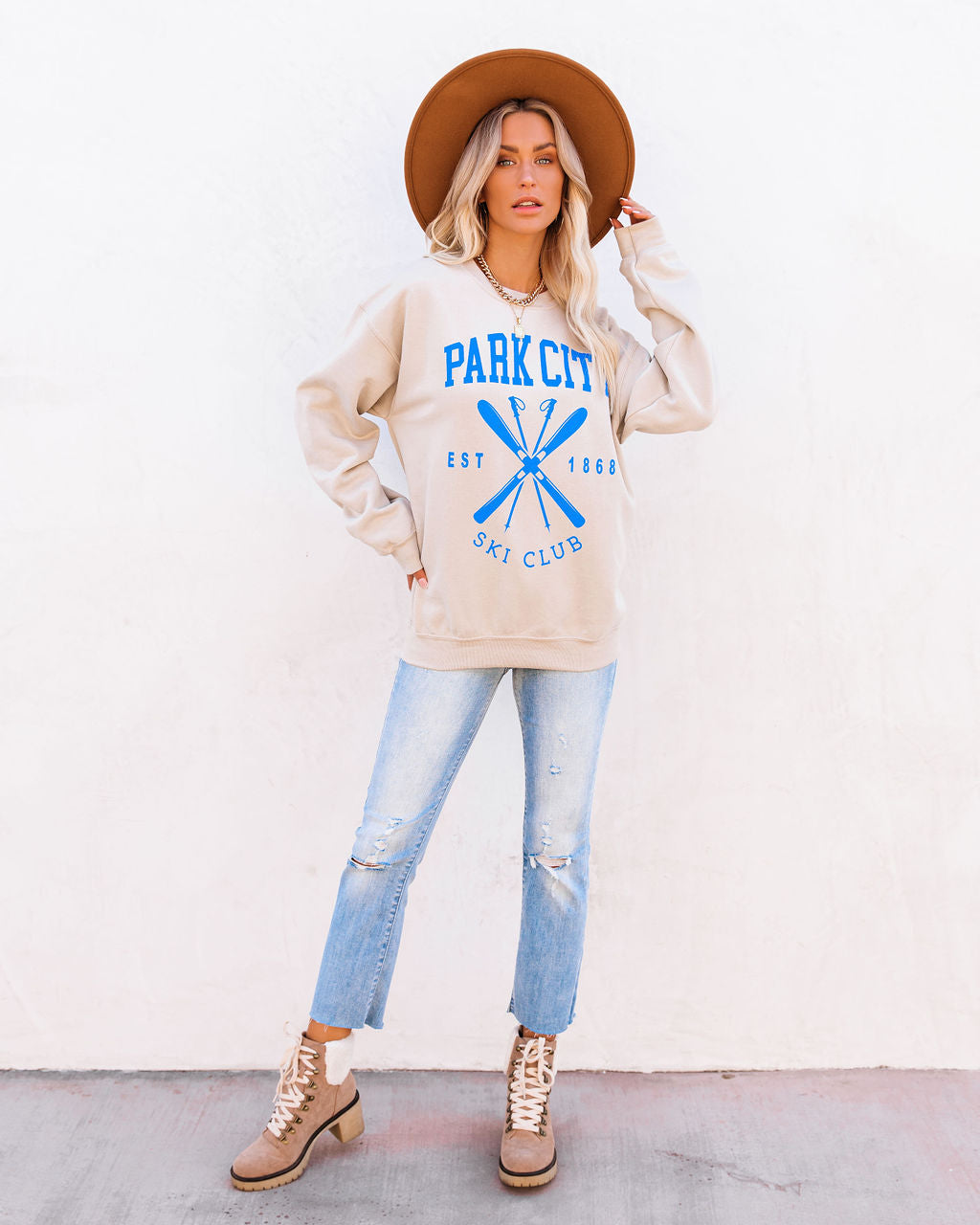 Cotton Blend Park City Ski Club Sweatshirt LULU-001