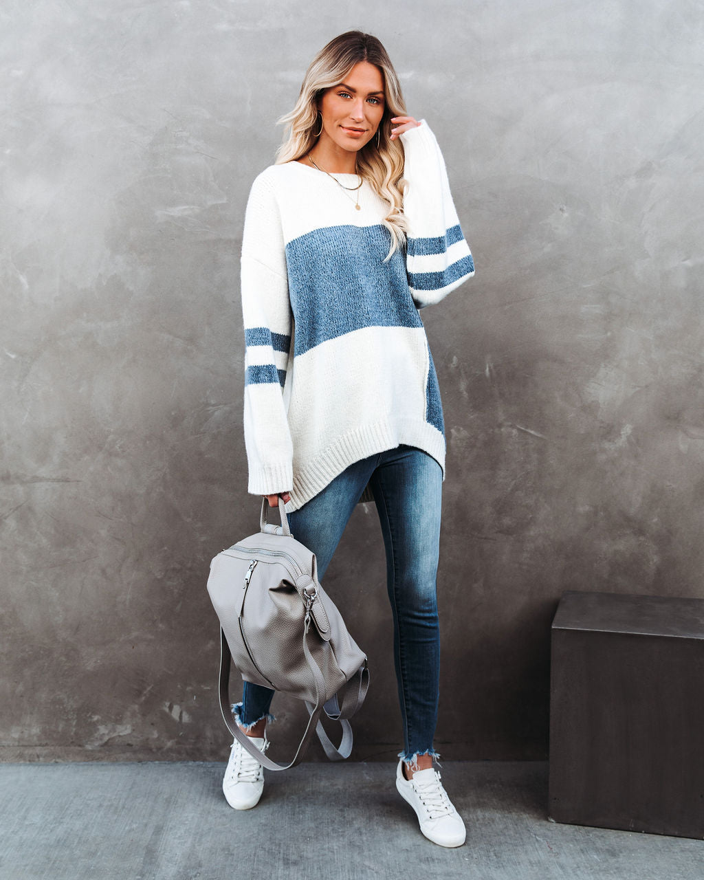 Count The City Blocks Colorblock Sweater O & -001