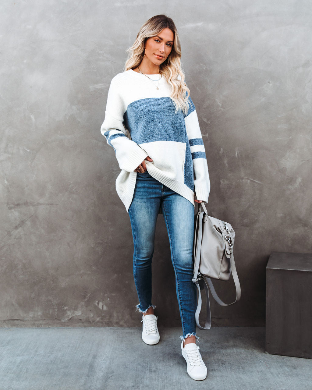 Count The City Blocks Colorblock Sweater O & -001