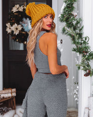 Cozy Town Soft Knit Crop Top - Grey - FINAL SALE POL-001