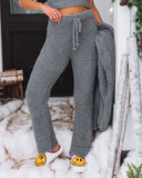 Cozy Town Soft Knit Drawstring Pants - Grey - FINAL SALE