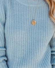 Crew Knit Sweater - Powder Blue FATE-001