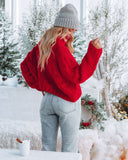 Cuddle Weather Cable Knit Handmade Turtleneck - Red - FINAL SALE POL-001